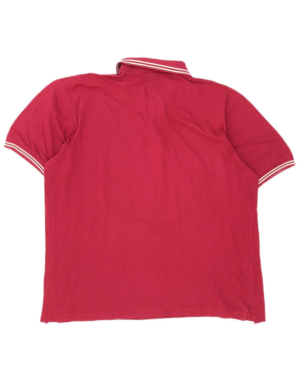 Sergio Tacchini Mens Polo Shirt 2XL Burgundy Striped