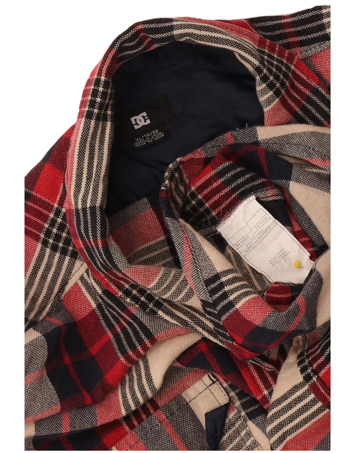 DC Mens Flannel Shirt XL Multicoloured Check Cotton