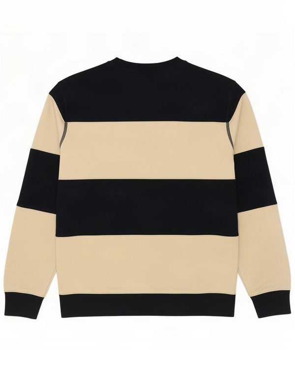 Marks & Spencer Mens Sweatshirt Jumper Medium Navy Blue Striped Cotton
