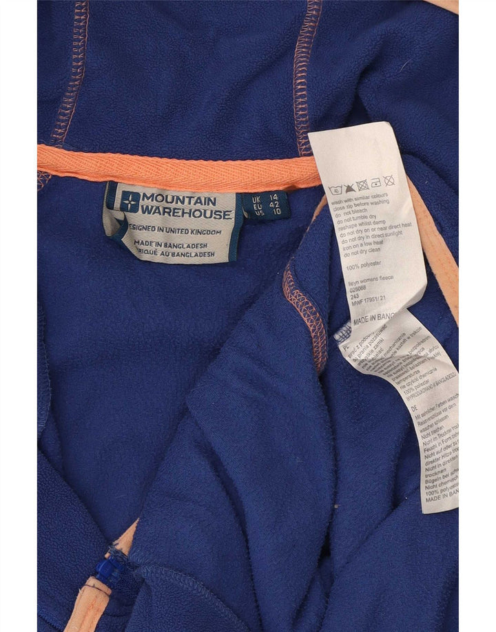 Mountain Warehouse Womens Hooded Fleece Jacket UK 14 Large Blue Polyester