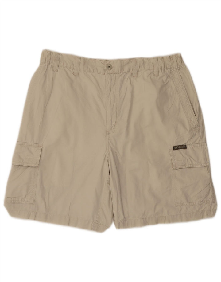 COLUMBIA Mens Cargo Shorts W32 Medium Beige Cotton