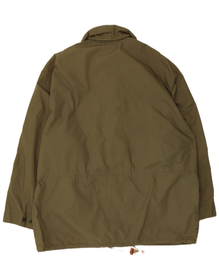 Vintage Mens Windbreaker Jacket IT 54 2XL Khaki Polyester