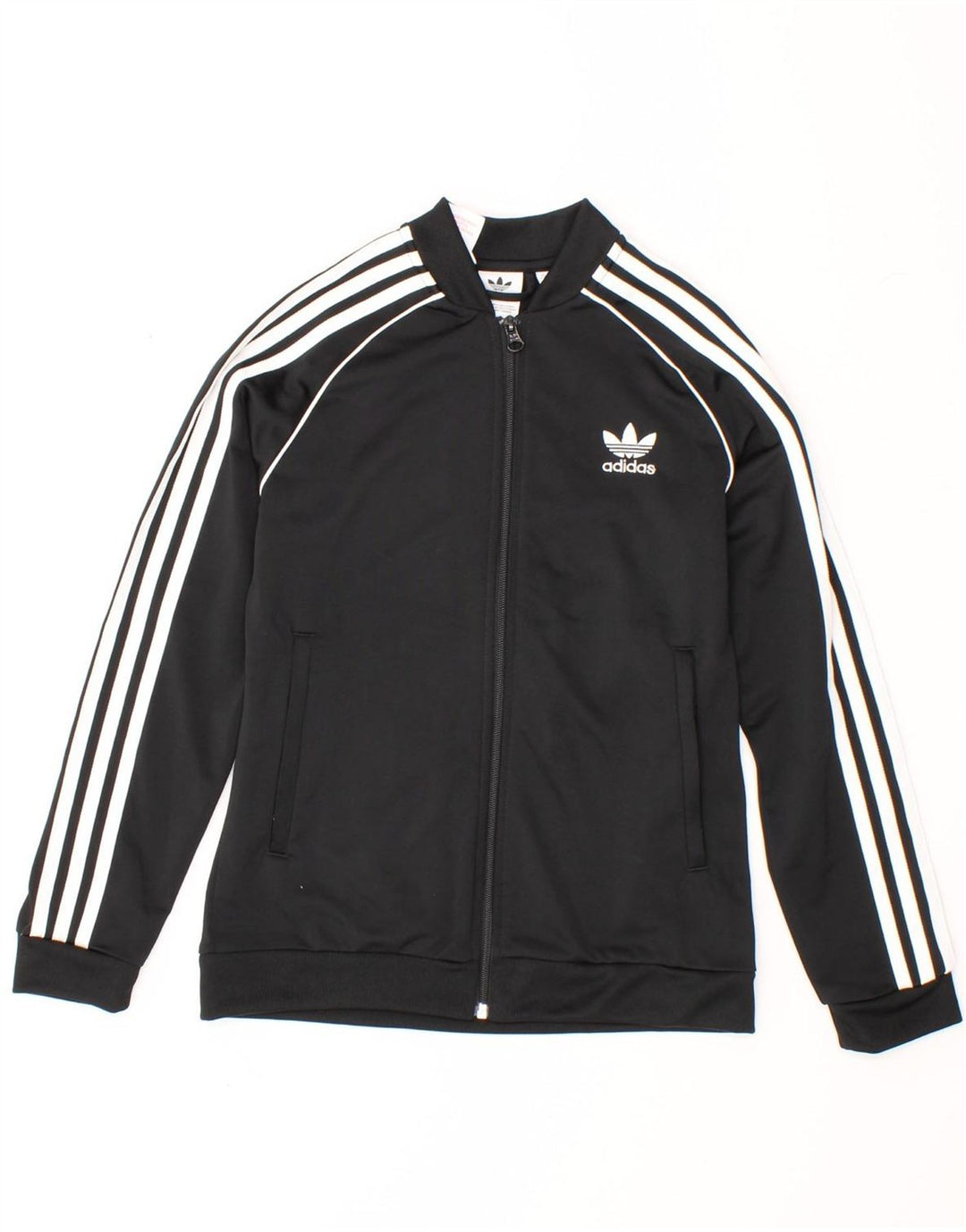ADIDAS Girls Tracksuit Top Jacket 11-12 Years Black Polyester Vintage Adidas and Second-Hand Adidas from Messina Hembry 
