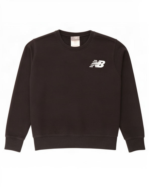 New Balance Womens Oversized Sweatshirt Jumper UK 10 Small Black Cotton