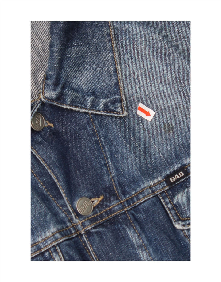 GAS Mens Denim Jacket UK 44 2XL Blue Cotton