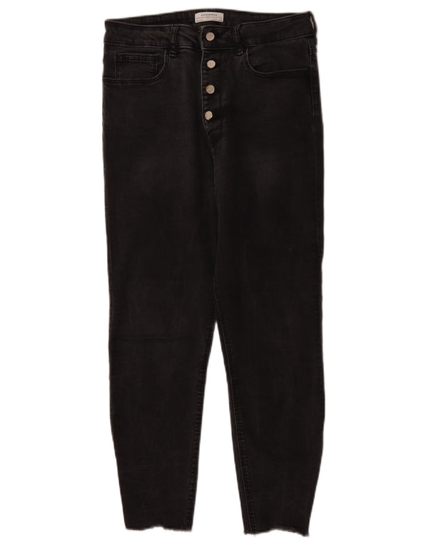 Zara Womens High Waist Skinny Jeans EU 40 Medium W30 L24 Black Cotton