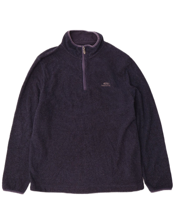 WEIRD FISH Mens Zip Neck Sweatshirt Jumper XL Navy Blue Polyester