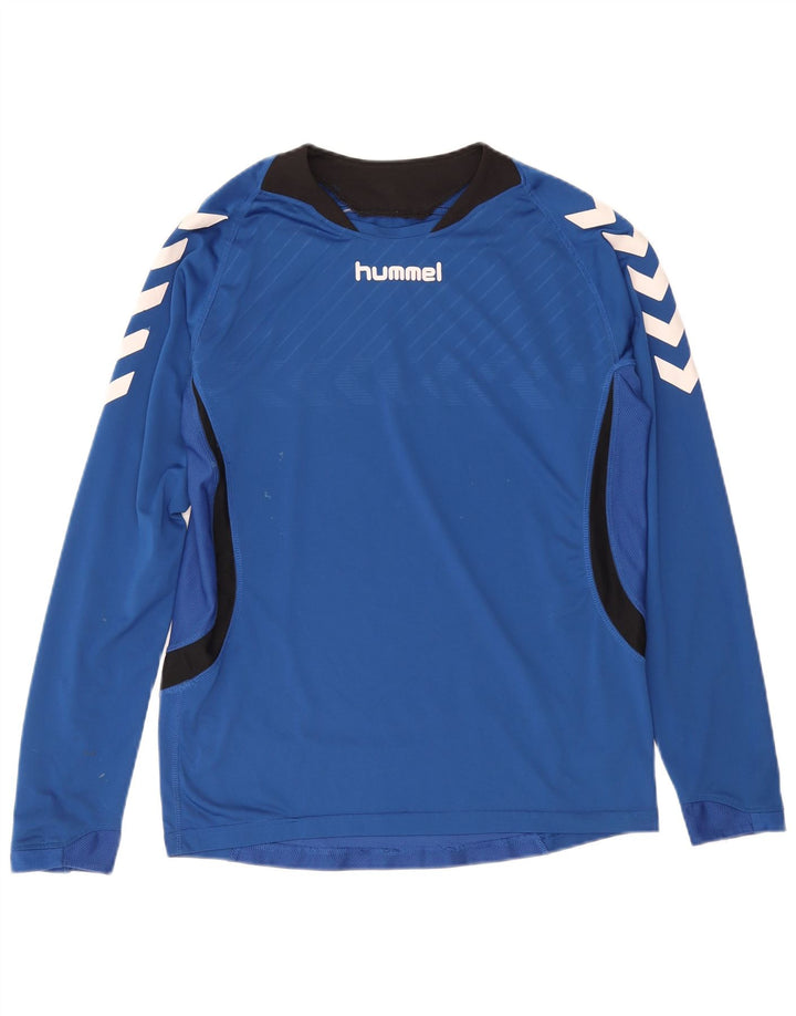 Hummel Mens Graphic Top Long Sleeve Medium Blue Polyester Sports