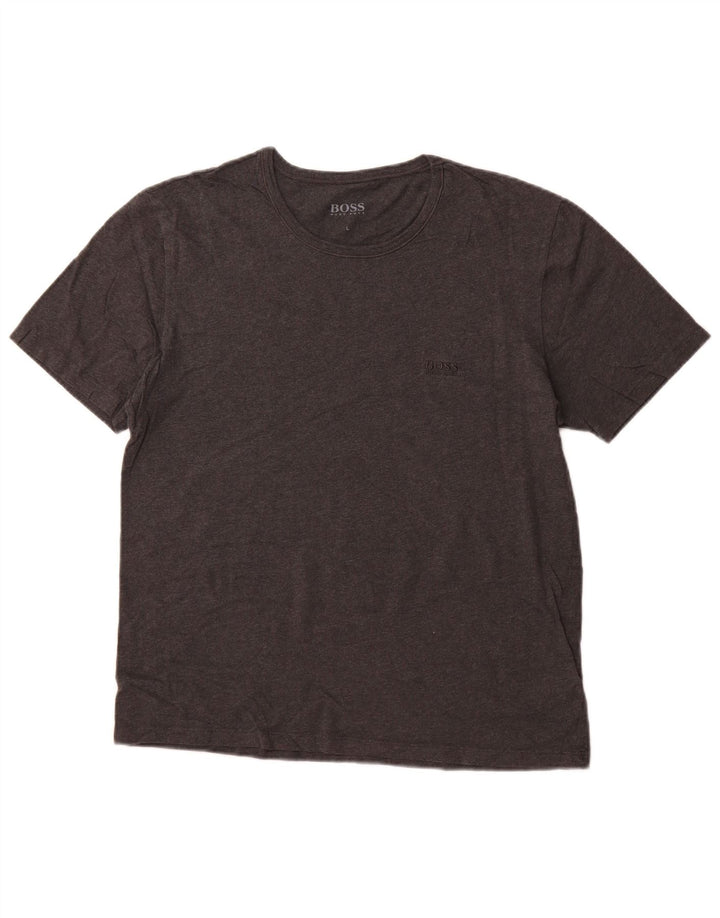 HUGO BOSS Womens T-Shirt Top UK 16 Large Grey Cotton