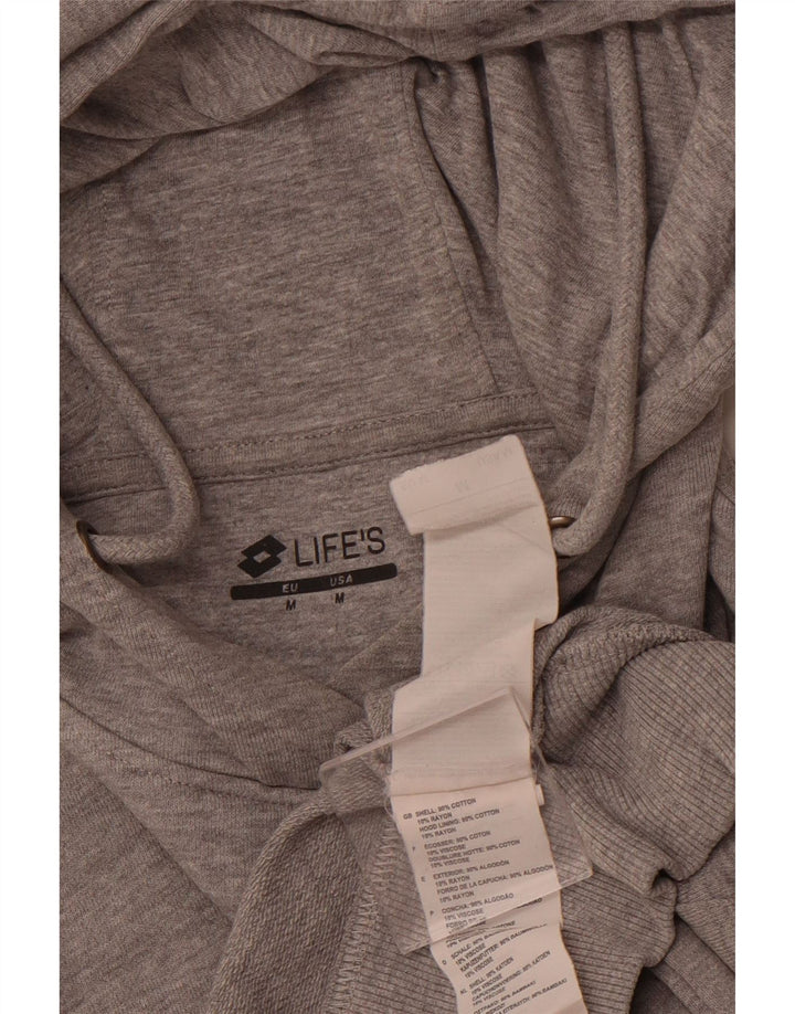 LOTTO Womens Hoodie Jumper UK 14 Medium Grey Cotton