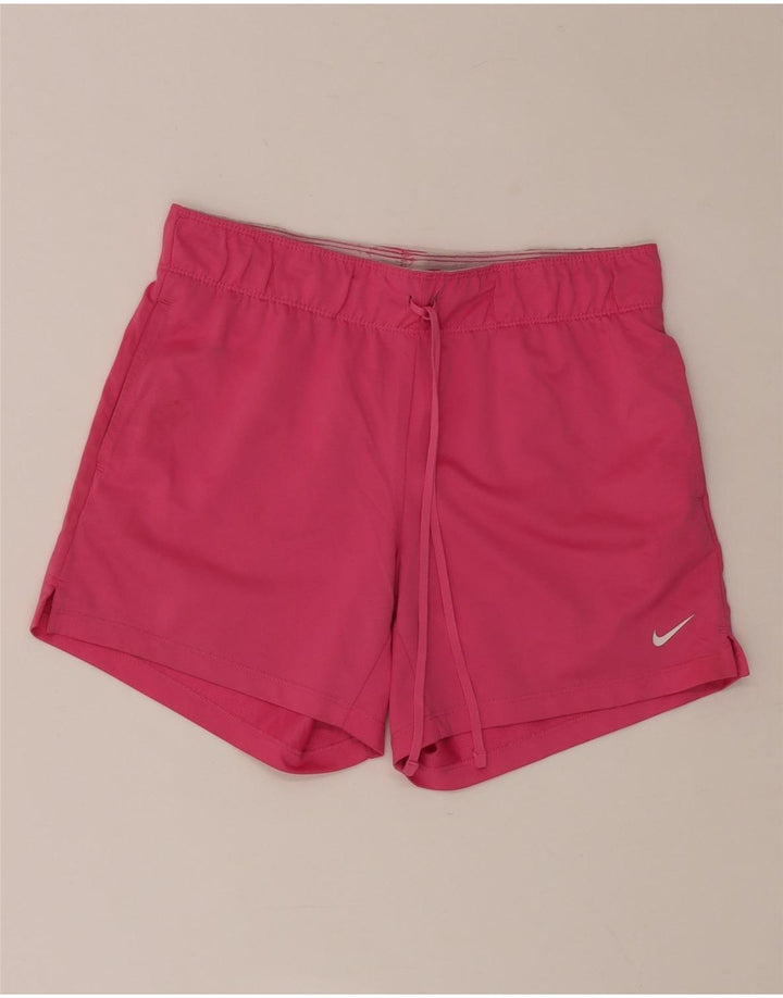 NIKE Womens Dri Fit Sport Shorts UK 4 XS  Pink Polyester