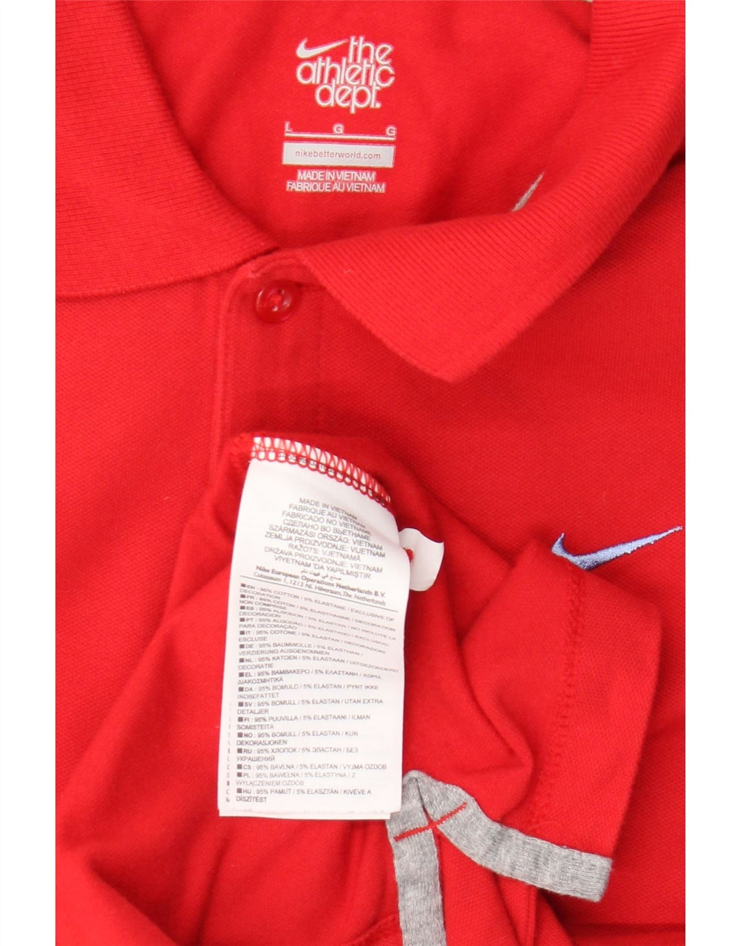 Nike Womens Polo Shirt UK 16 Large Red Cotton