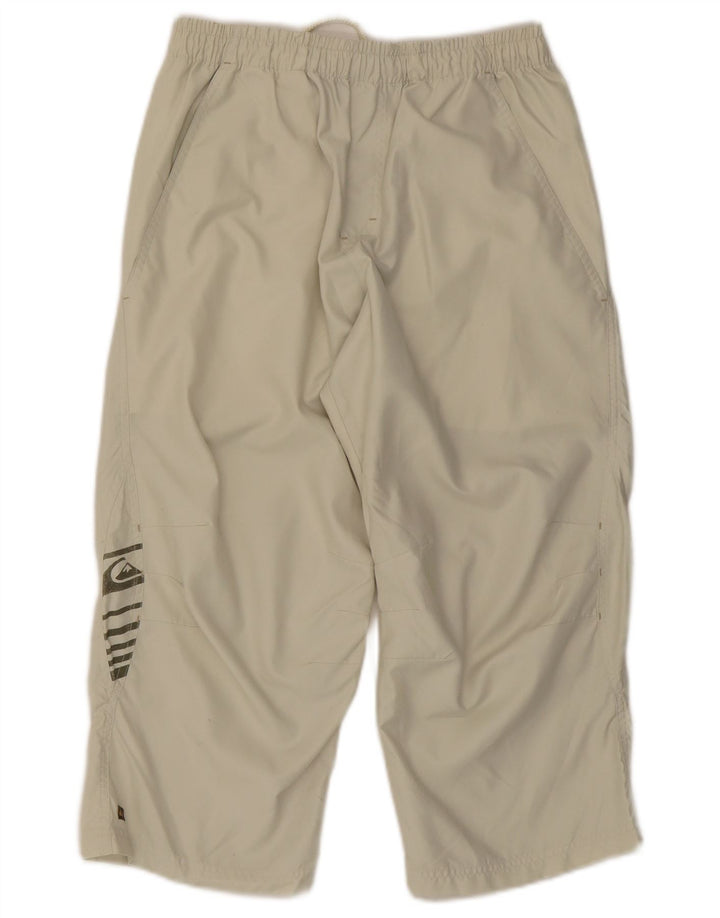 Quiksilver Mens Graphic Capri Tracksuit Trousers Small Beige Polyester