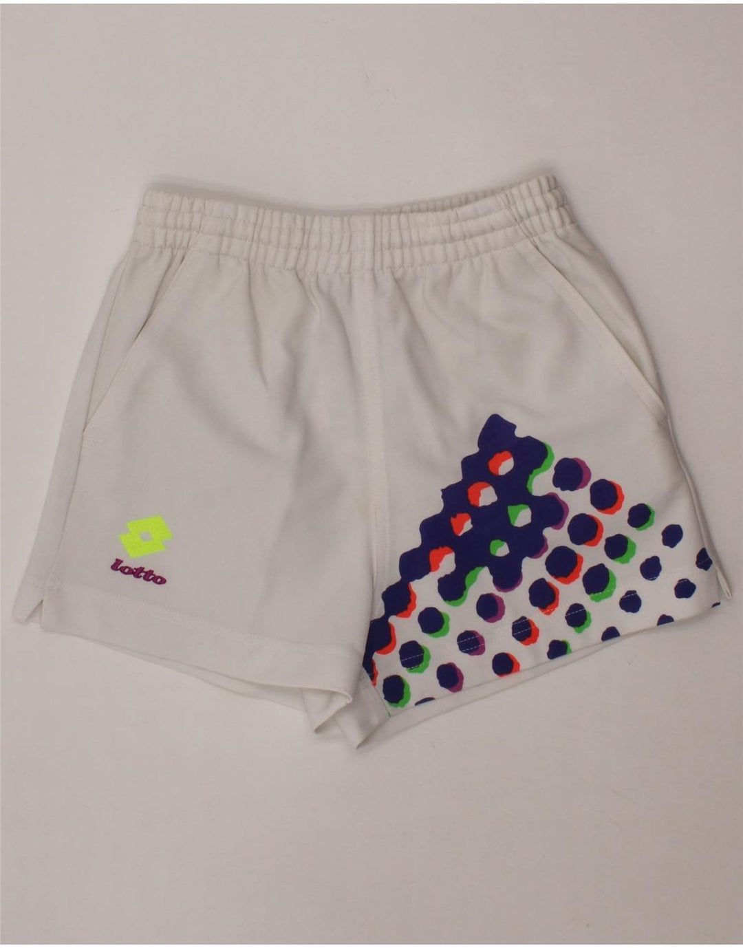 LOTTO Girls Graphic Sport Shorts 9-10 Years Large White Polyester