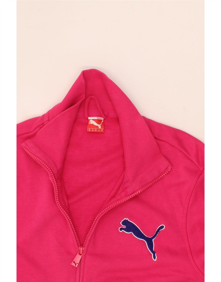 PUMA Womens Graphic Tracksuit Top Jacket UK 16 Large  Pink Vintage Puma and Second-Hand Puma from Messina Hembry 