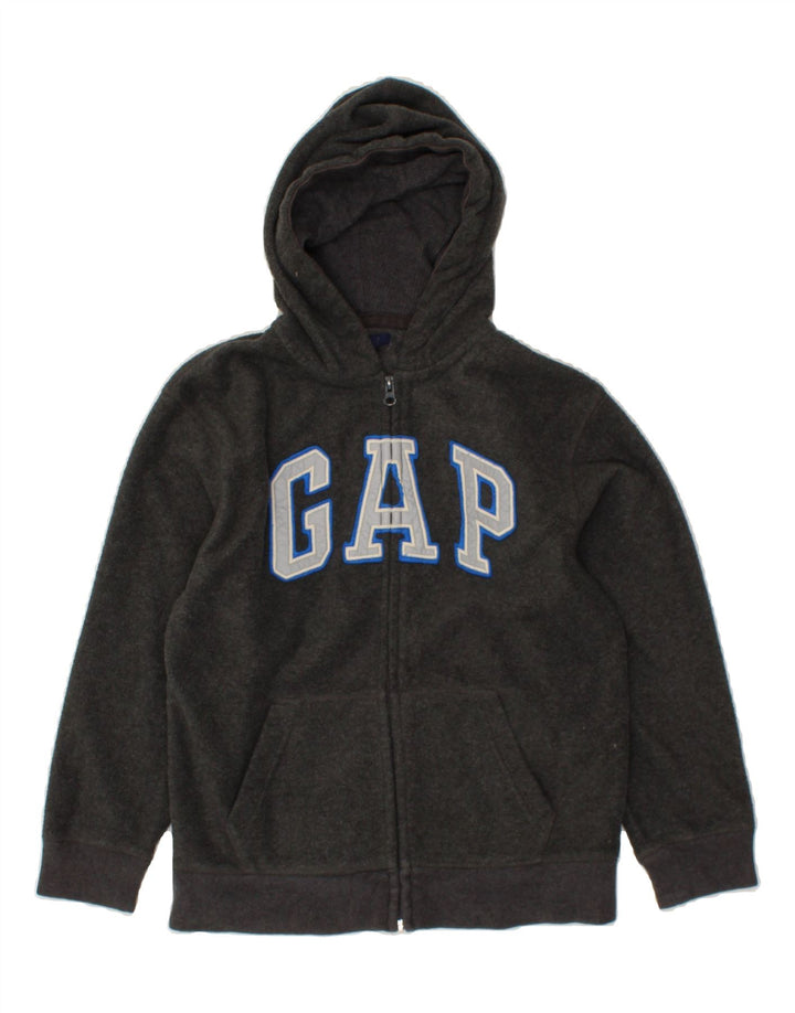 GAP Boys Graphic Zip Hoodie Sweater 10-11 Years Grey Polyester Vintage Gap and Second-Hand Gap from Messina Hembry 