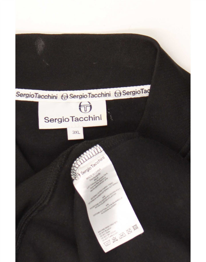 Sergio Tacchini Mens Sleeveless Tracksuit Top Jacket 3XL Black Polyester