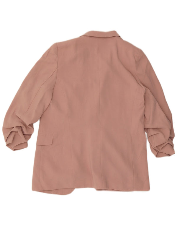Marks & Spencer Womens Open Blazer Jacket UK 12 Medium  Pink Polyester