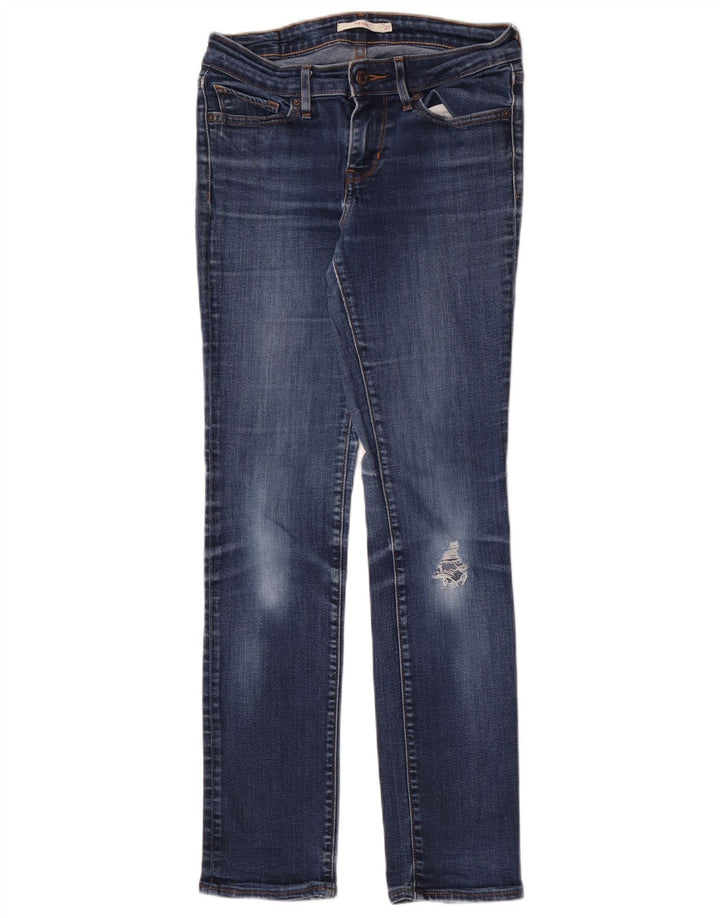 LEVI'S Womens 712 Distressed Slim Jeans W27 L30 Blue Cotton