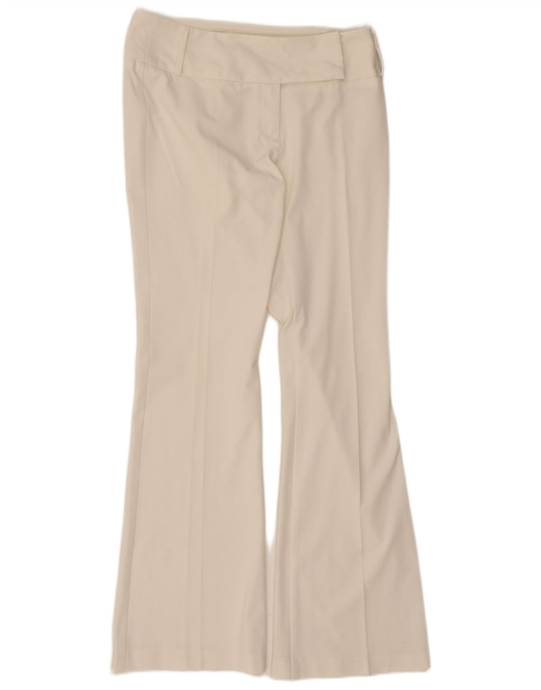 Sisley Womens Flare Casual Trousers IT 44 Medium W30 L32 White Polyester