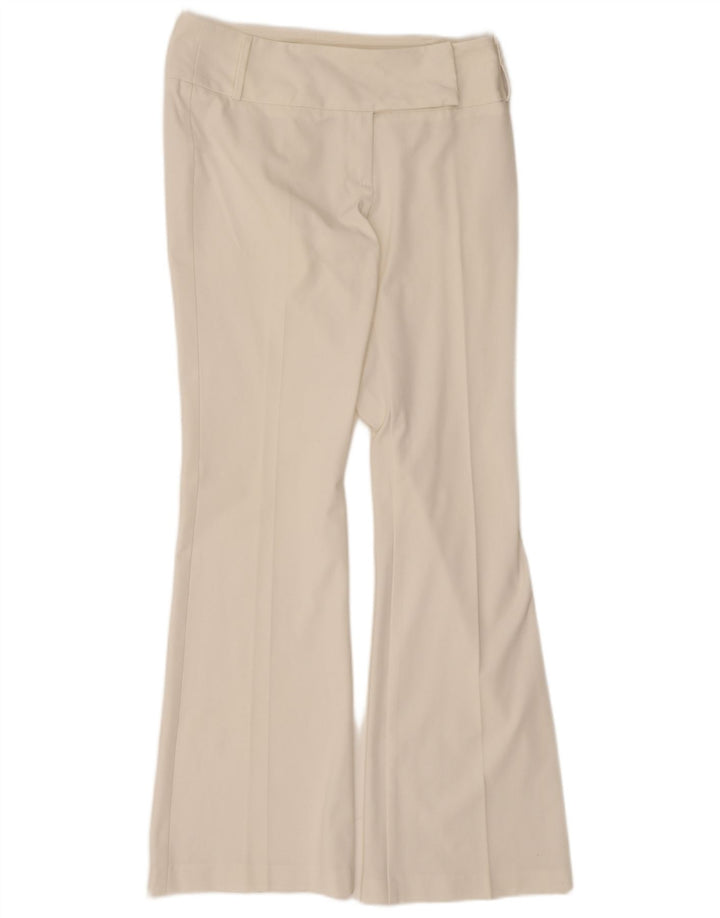 Sisley Womens Flare Casual Trousers IT 44 Medium W30 L32 White Polyester