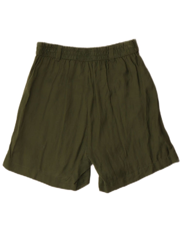 Jack Wills Womens Pegged Casual Shorts UK 8 Small W28 Green Viscose