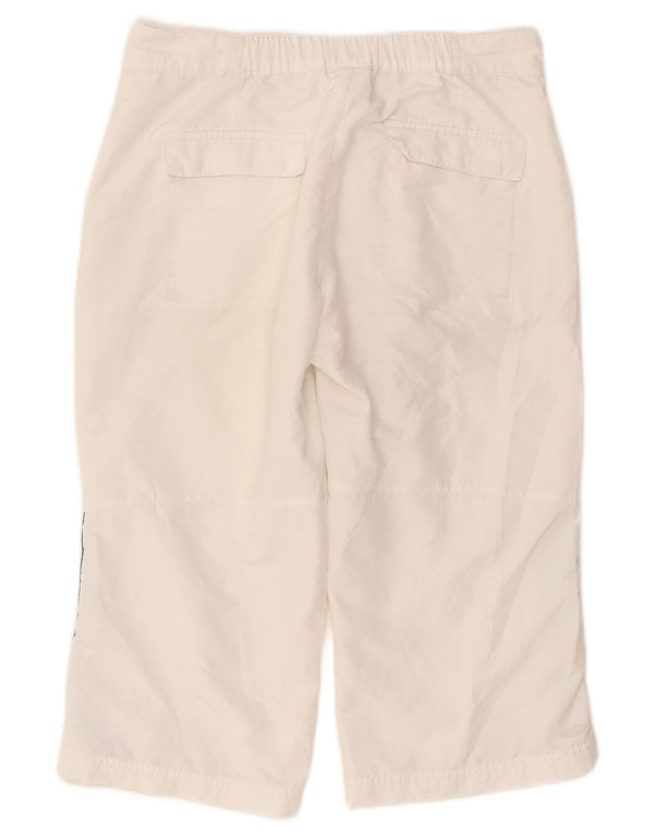 Adidas Womens Straight Capri Trousers UK 10 Small W27 L17 White Polyester