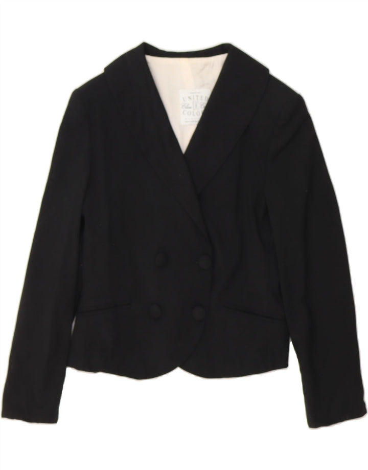 BENETTON Womens Double Breasted Blazer Jacket IT 42 Medium Black Vintage Benetton and Second-Hand Benetton from Messina Hembry 