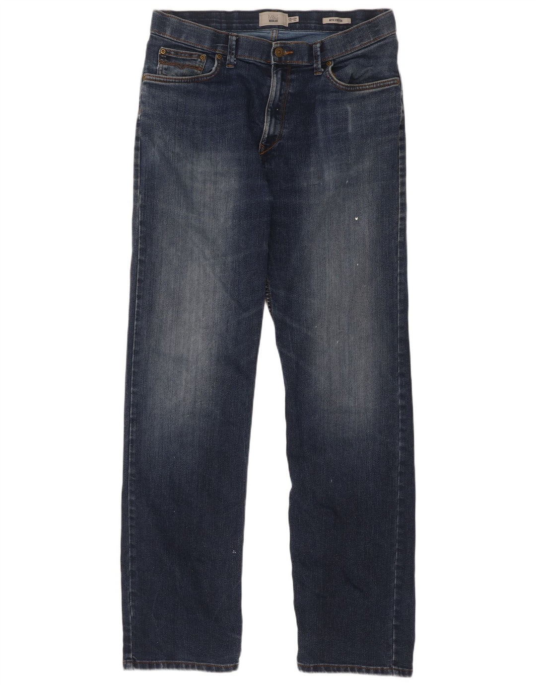 Marks & Spencer Mens Straight Jeans W34 L33 Blue Cotton