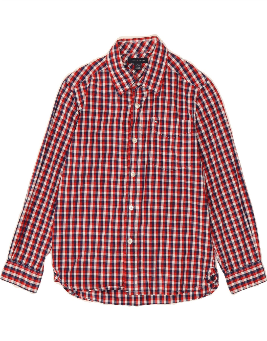 TOMMY HILFIGER Boys Shirt 8-9 Years Medium  Red Check Vintage Tommy Hilfiger and Second-Hand Tommy Hilfiger from Messina Hembry 