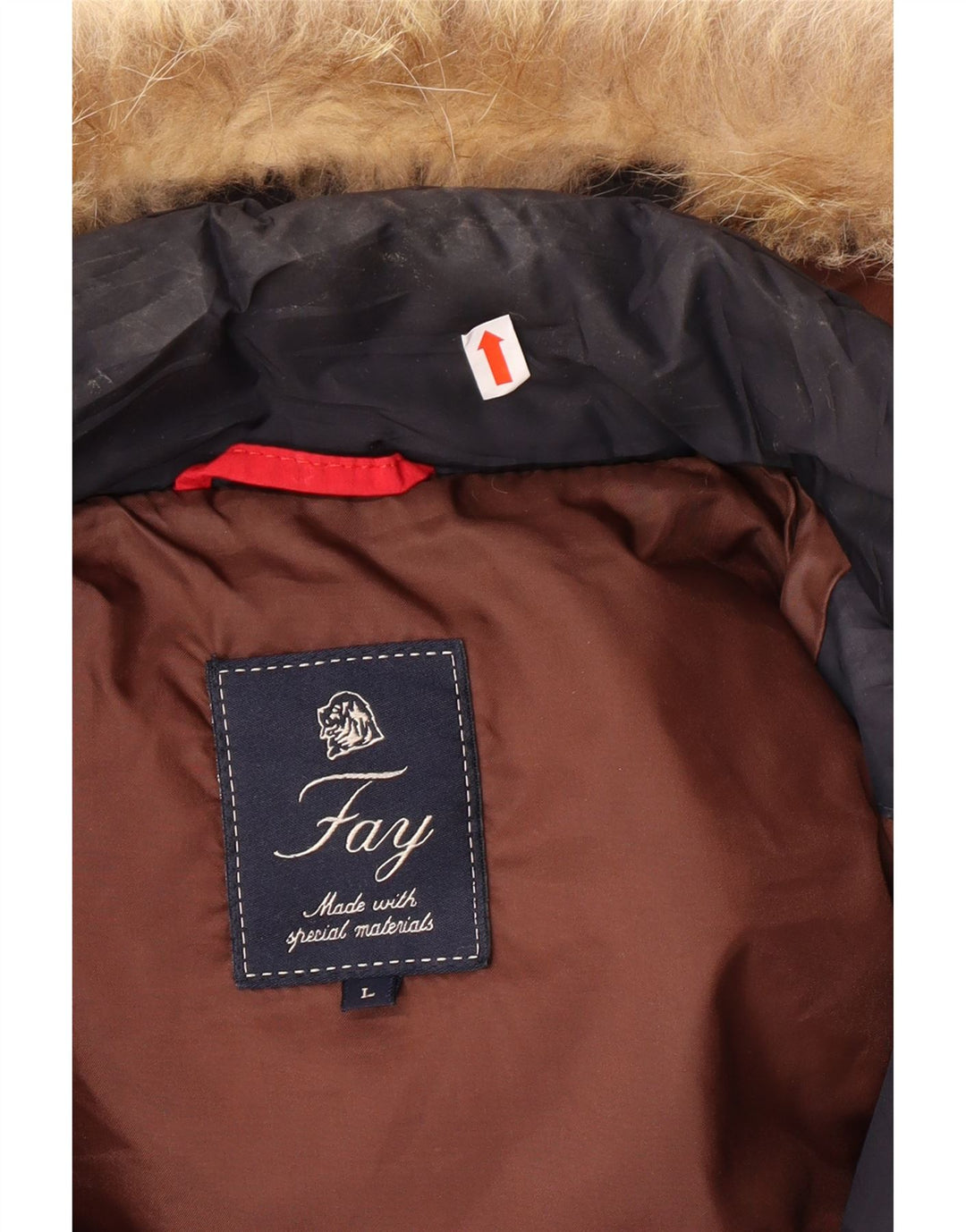 FAY Mens Hooded Padded Jacket UK 40 Large Navy Blue Polyester