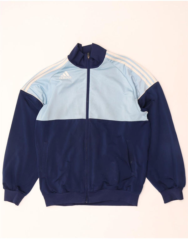 Adidas Mens Tracksuit Top Jacket UK 40/42 Medium Navy Blue Colourblock