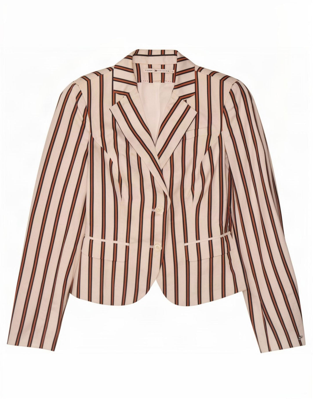 Tommy Hilfiger Womens 2 Button Blazer Jacket US 4 Small White Striped