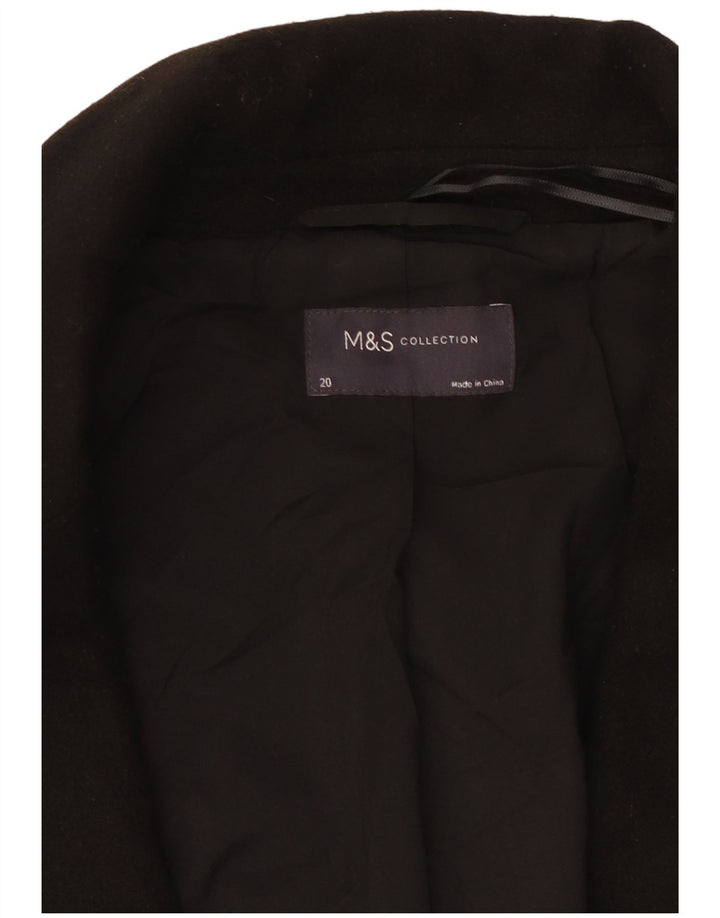 Marks & Spencer Womens Overcoat UK 20 2XL Black