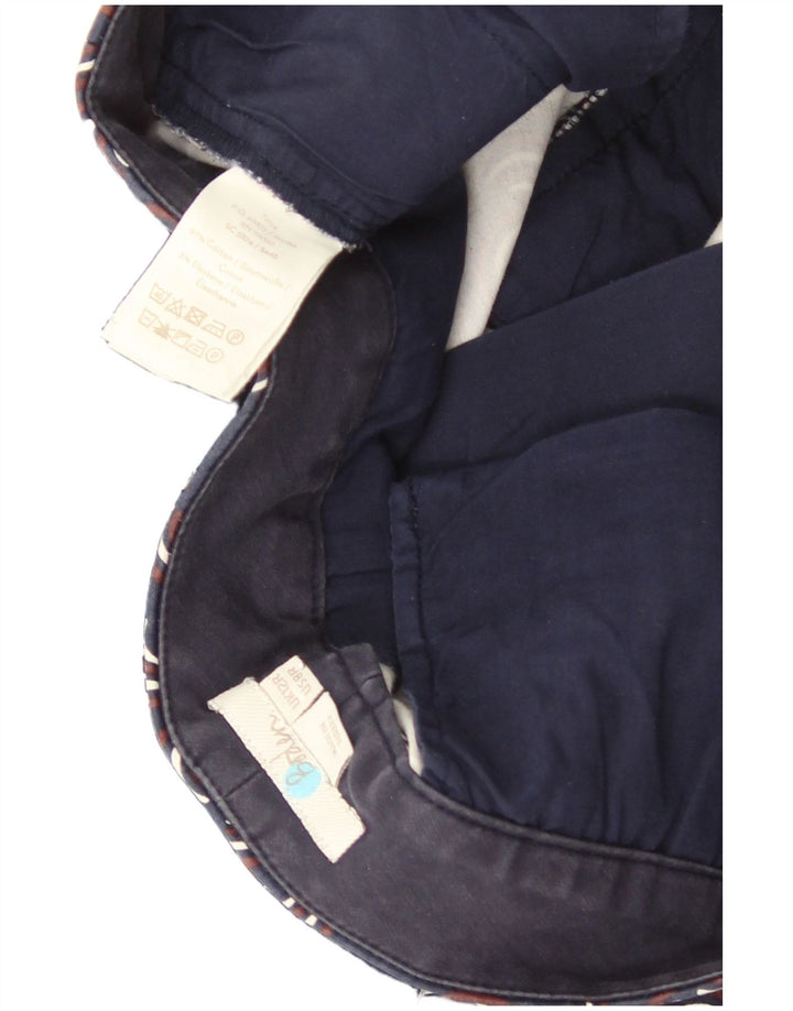 Boden Womens Abstract Pattern Chino Trousers UK 12 Medium W30 L27 Navy Blue