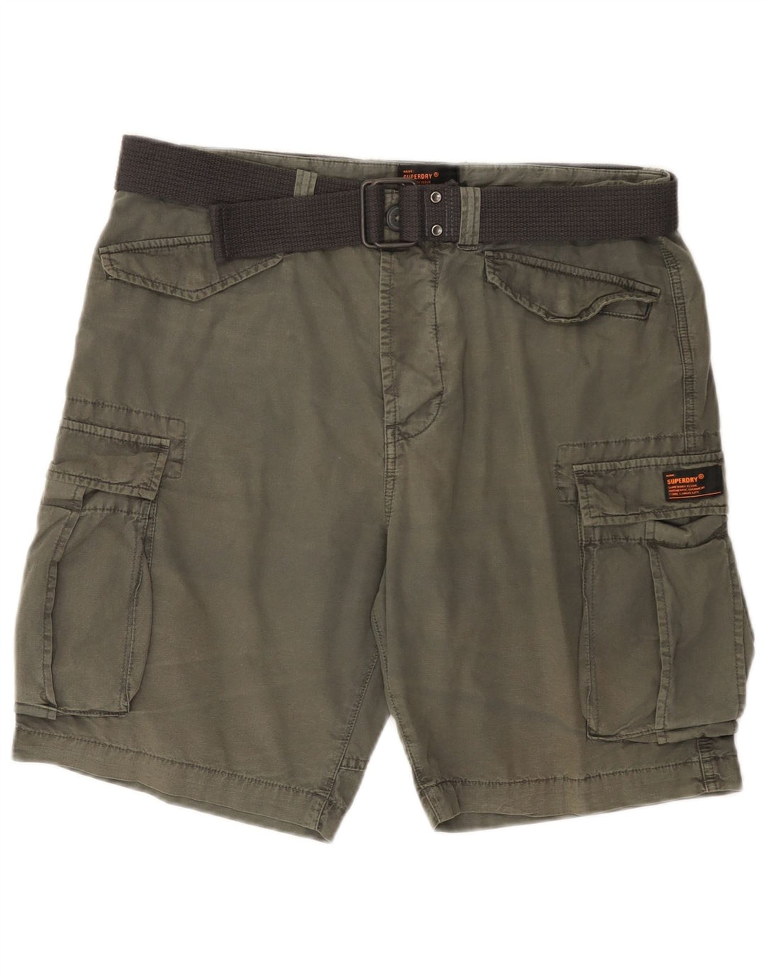 SUPERDRY Mens Cargo Shorts W34 Large Khaki Cotton