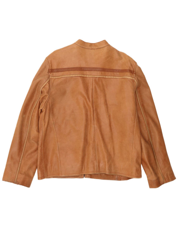 Vintage Mens Leather Racer Jacket UK 40 Large Brown