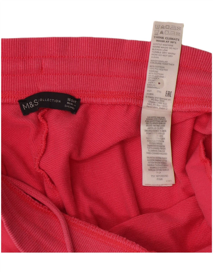 MARKS & SPENCER Womens Tracksuit Trousers Joggers UK 16 Large Pink Cotton