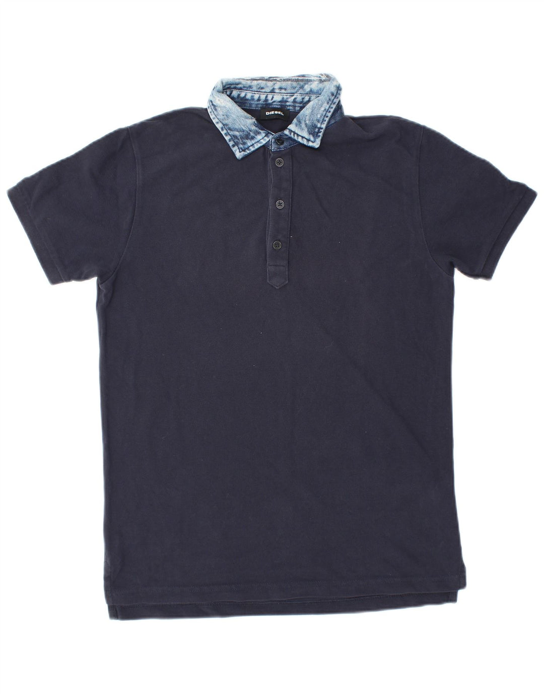DIESEL Mens Polo Shirt Small Navy Blue Cotton