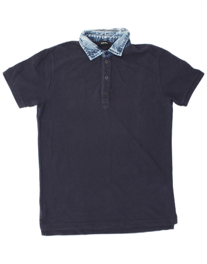 DIESEL Mens Polo Shirt Small Navy Blue Cotton