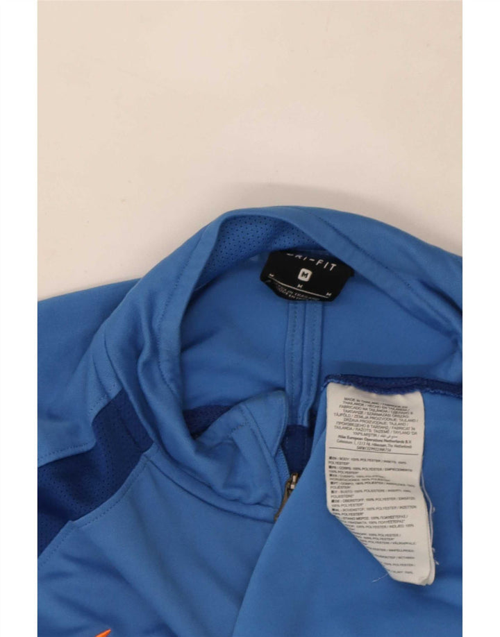 Nike Mens Dri Fit Zip Neck Pullover Tracksuit Top Medium Blue Colourblock