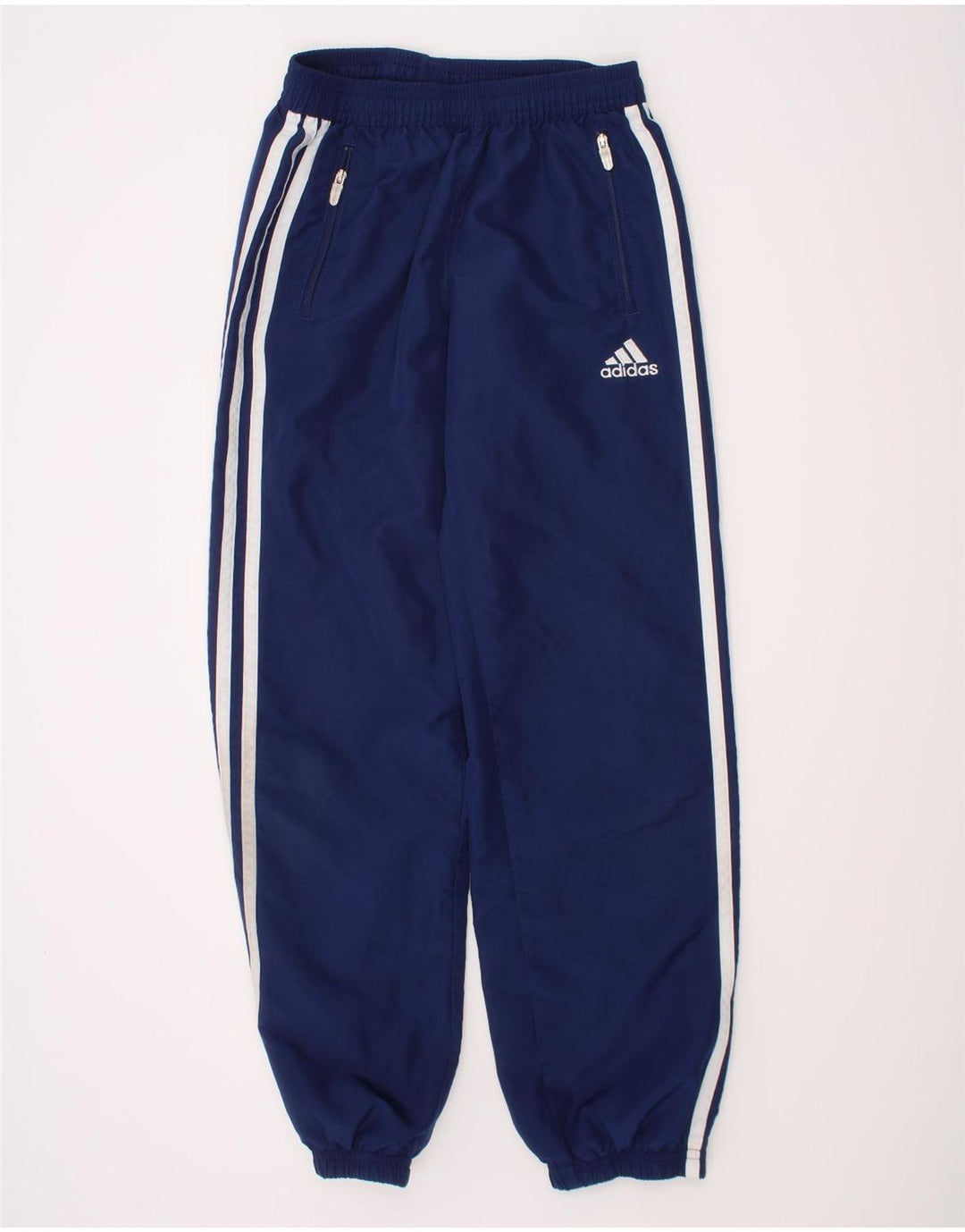 ADIDAS Boys Tracksuit Trousers Joggers 9-10 Years Medium Navy Blue