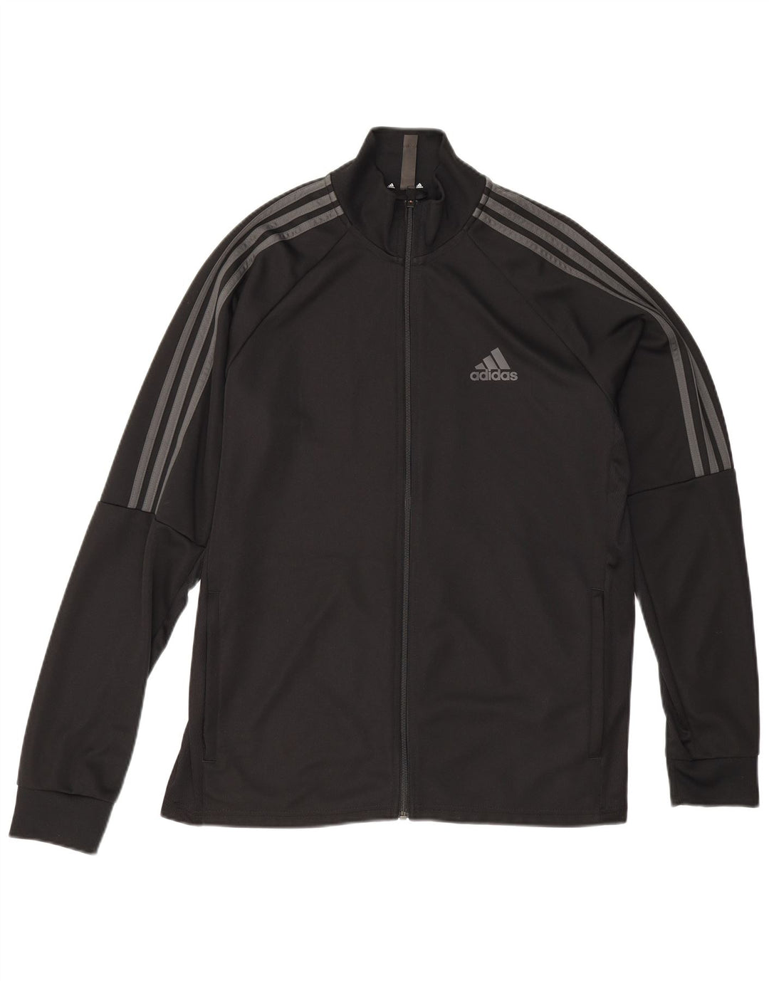 Adidas Mens Tracksuit Top Jacket UK 44/46 Large Black Polyester