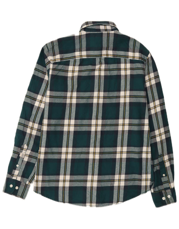 Jack & Jones Mens Flannel Shirt XS Green Plaid Cotton