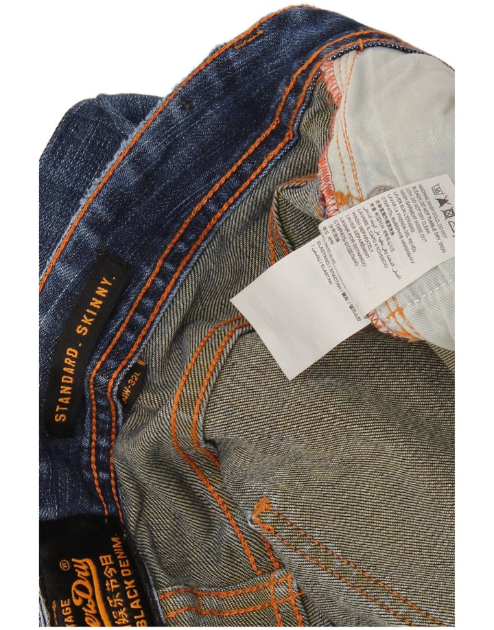 SUPERDRY Mens Standard Standard Fit Skinny Jeans W34 L32 Blue Cotton