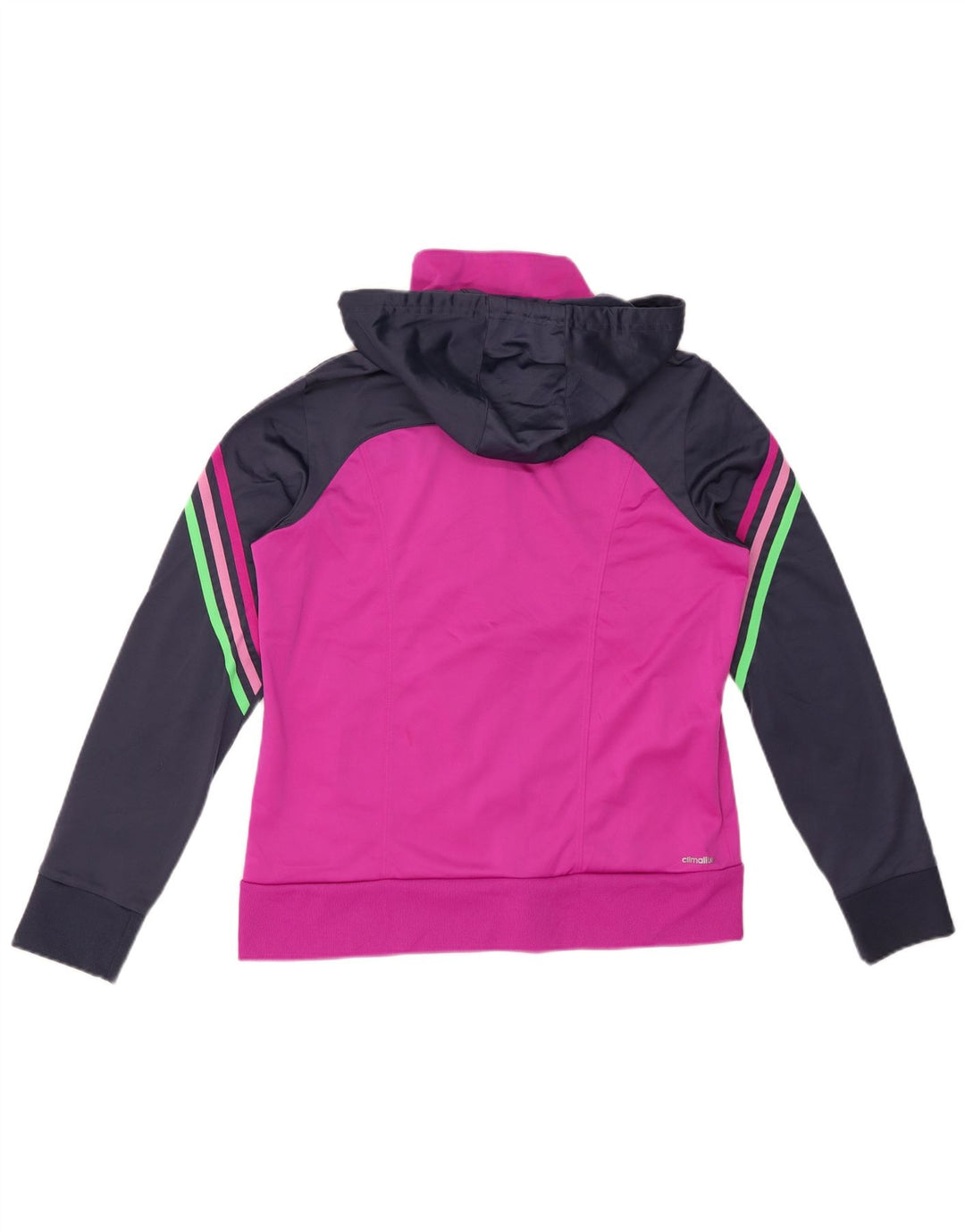 ADIDAS Womens Climalite Zip Hoodie Sweater UK 16/18 Large Pink Colourblock