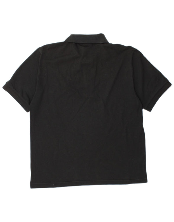 LACOSTE Mens Polo Shirt Size 5 Large Black Cotton
