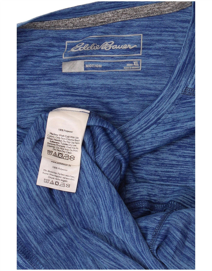EDDIE BAUER Mens T-Shirt Top XL Blue Flecked Polyester