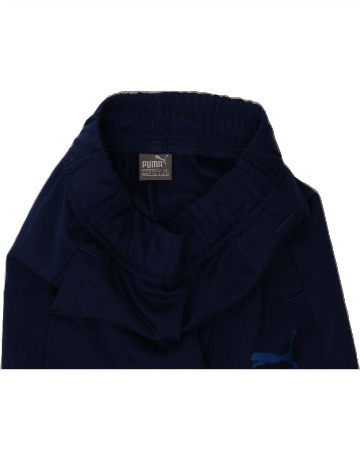 PUMA Boys Tracksuit Trousers Joggers 4-5 Years  Navy Blue Polyester Vintage Puma and Second-Hand Puma from Messina Hembry 