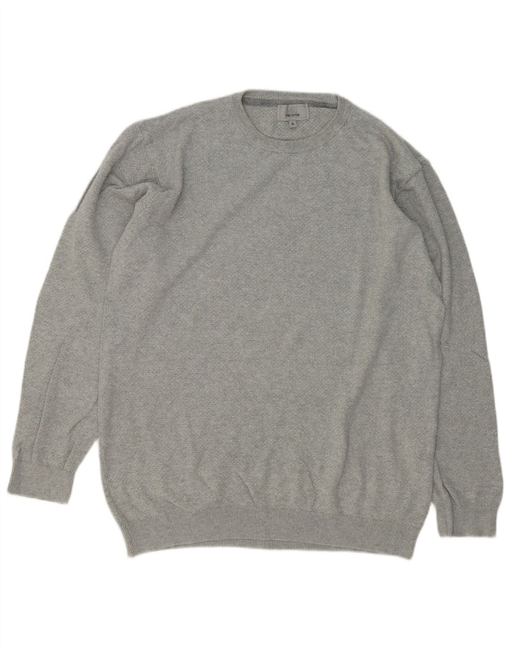 Marks & Spencer Mens Crew Neck Jumper Sweater XL Grey Cotton